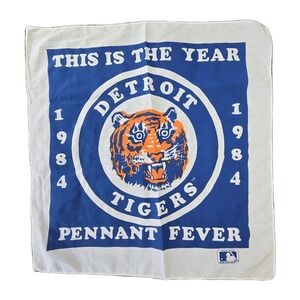 Vintage 1984 Detroit Tigers "Pennant‎ Fever" 22″ MLB Bandana Rare Design